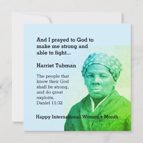 HARRIET TUBMAN Custom Scripture Motivational Quote