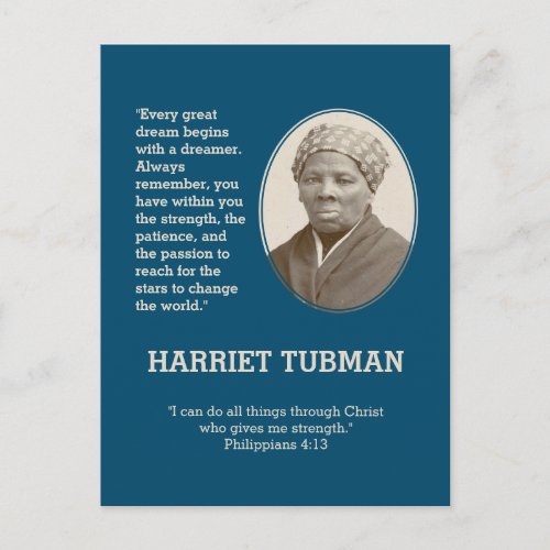 HARRIET TUBMAN Dreamer Quote  BHM Postcard