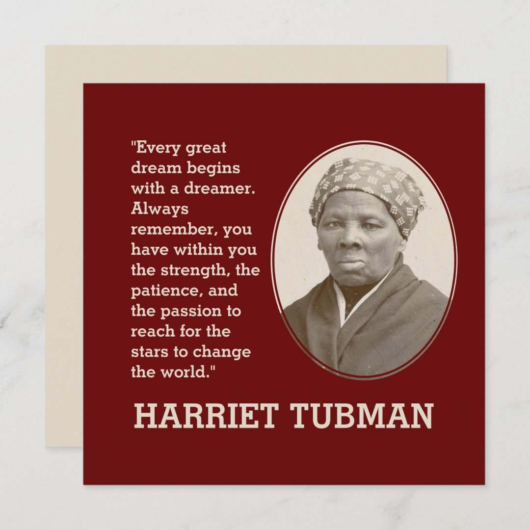 HARRIET TUBMAN | Every Great Dream | Motivational | Zazzle