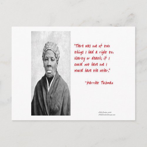 Harriet Tubman Liberty Or Death Quote Gifts Postcard