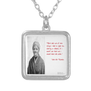 Harriet Tubman "Liberty Or Death" Quote Gifts Silver Plated Necklace