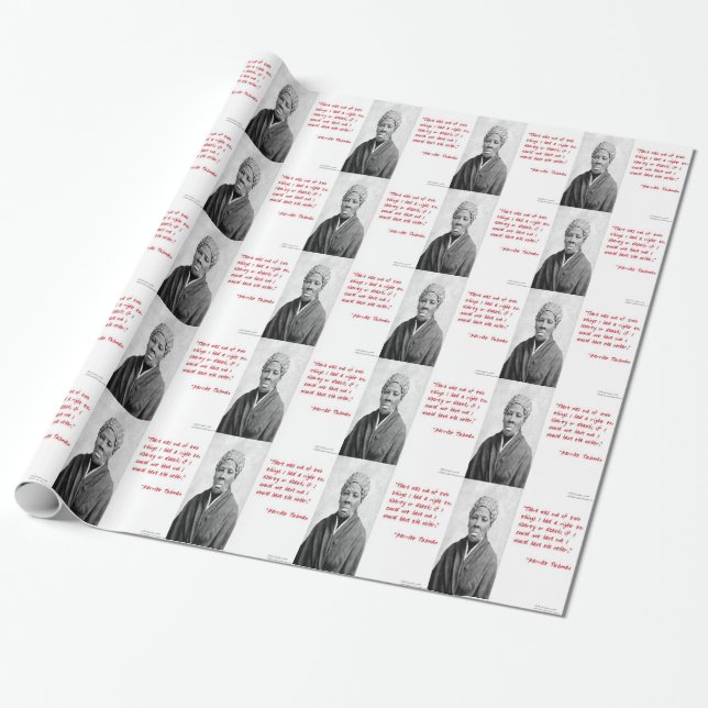 Harriet Tubman "Liberty Or Death" Quote Gifts Wrapping Paper (Unrolled)