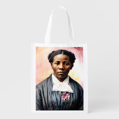 Harriet Tubman Original Portrait Art Grocery Bag