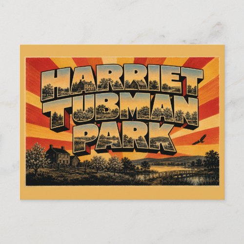 Harriet Tubman Park New York Farm Wetland Lake Art Postcard