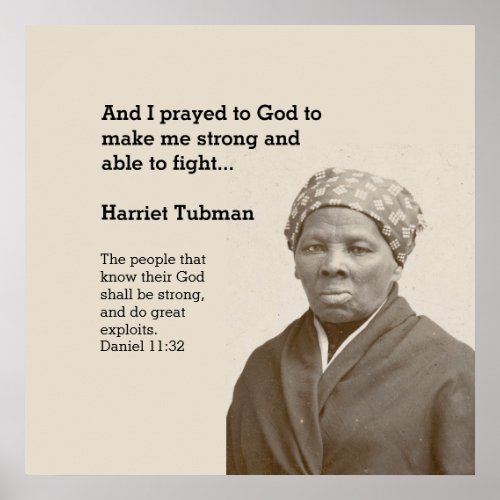 HARRIET TUBMAN Quote Custom Bible Verse  Poster