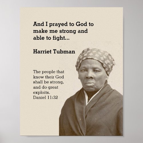 HARRIET TUBMAN Quote Custom Scripture Motivational Poster