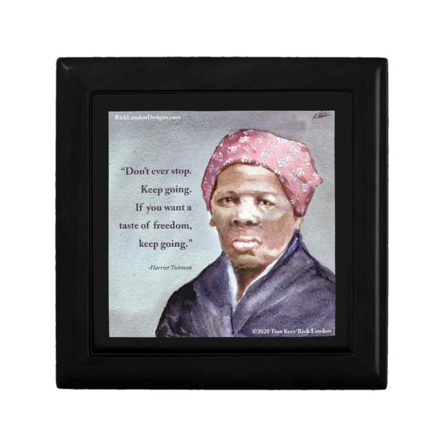 Harriet Tubman & Quote Keepsake Jewelry Box (Front)