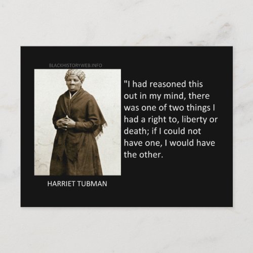 Harriet Tubman Quote Postcard