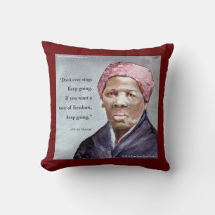 Harriet Tubman & Quote Throw Pillow