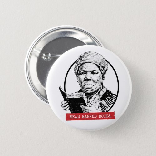 Harriet Tubman Reads Banned Books Button