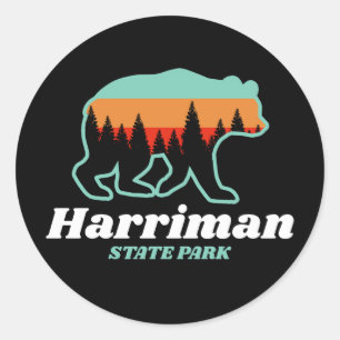 Harriman State Park Idaho ID Bear Retro Classic Round Sticker