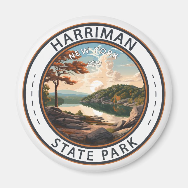 Harriman State Park New York Badge Magnet (Front)