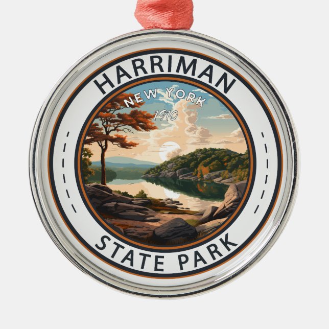 Harriman State Park New York Badge Metal Ornament (Front)