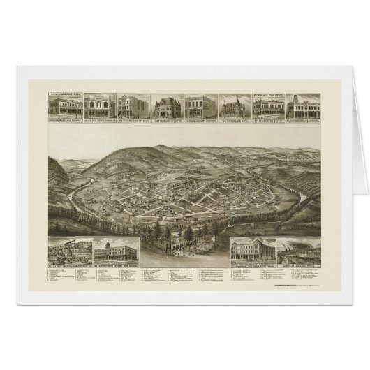 Harriman, TN Panoramic Map - 1892 Cards (Front Horizontal)