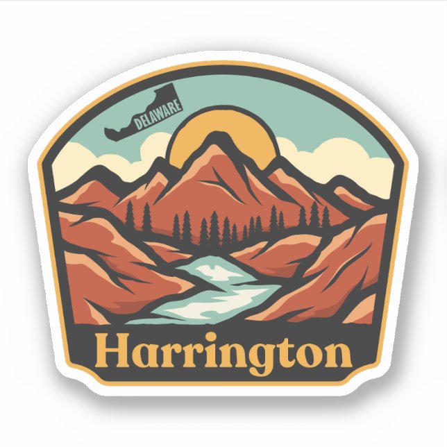 Harrington, Delaware  Sticker (Front)