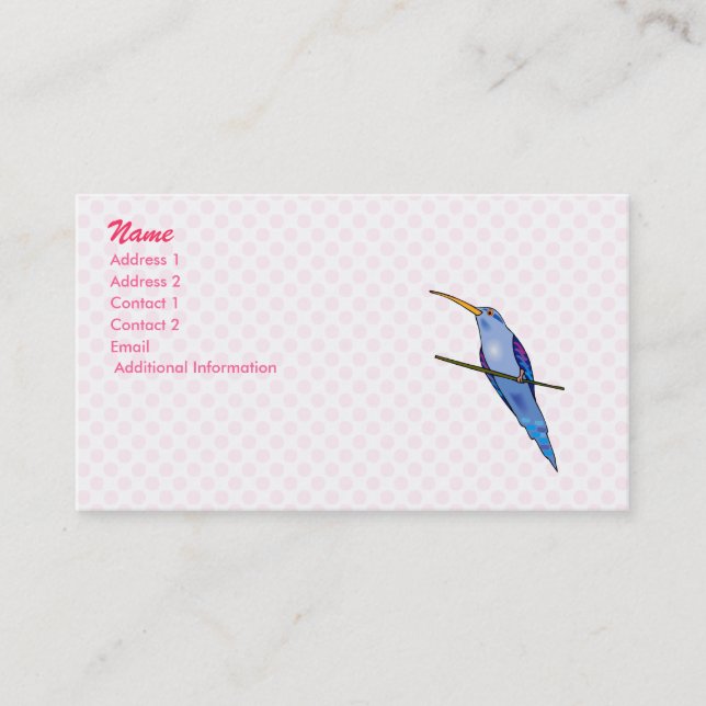 Harriot Hummingbird Business Card (Front)