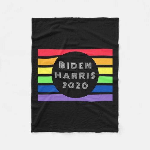 Harris 2020 Gay Pride Flag With Blm Support Heart  Fleece Blanket