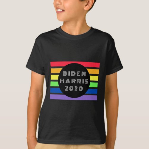 Harris 2020 Gay Pride Flag With Blm Support Heart  T_Shirt