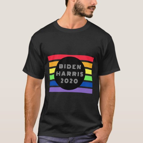 Harris 2020 Gay Pride Flag With Blm Support Heart  T_Shirt