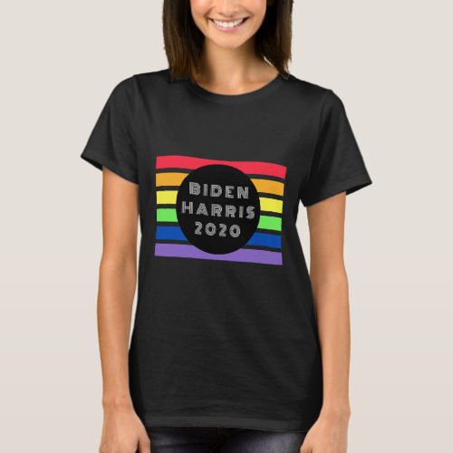 Harris 2020 Gay Pride Flag With Blm Support Heart  T_Shirt