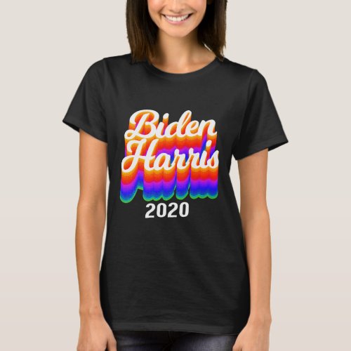 Harris 2020 Gay Pride Vintage Retro Rainbow Style  T_Shirt