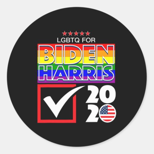 Harris 2020 Lgbt Gay Pride Usa Election Democrat P Classic Round Sticker