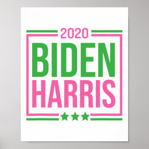 Harris 2020 Pink Green Sorority Gift Elect Vote  Poster