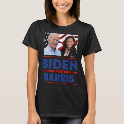 Harris 2020 Presidential Campaign Faces On Flag  T_Shirt