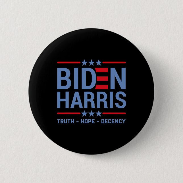 Harris 2020 Truth Hope Decency  Button (Front)
