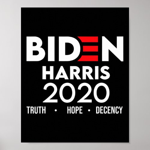 Harris 2020 Truth Hope Decency Shirt Vintage Elect Poster