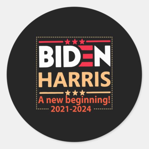 Harris 2021_2024 A New Beginning  Classic Round Sticker