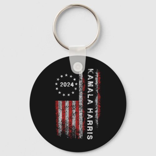 Harris 2024 American Flag Kamaka Supporter 1  Keychain