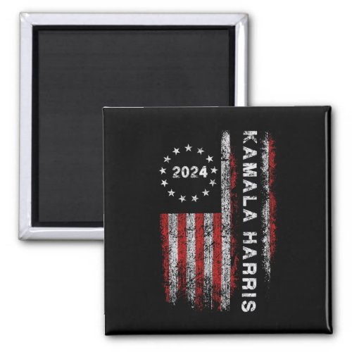 Harris 2024 American Flag Kamaka Supporter 1  Magnet