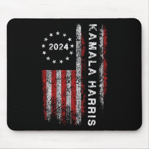 Harris 2024 American Flag Kamaka Supporter 1  Mouse Pad