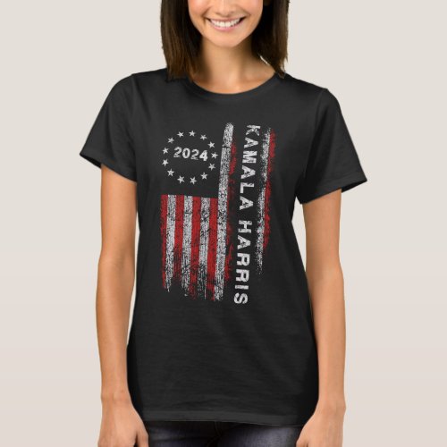 Harris 2024 American Flag Kamaka Supporter 1  T_Shirt