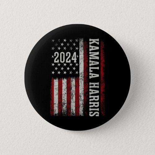 Harris 2024 American Flag Kamaka Supporter  Button