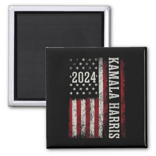 Harris 2024 American Flag Kamaka Supporter  Magnet