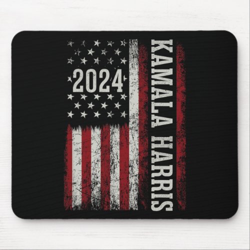 Harris 2024 American Flag Kamaka Supporter  Mouse Pad