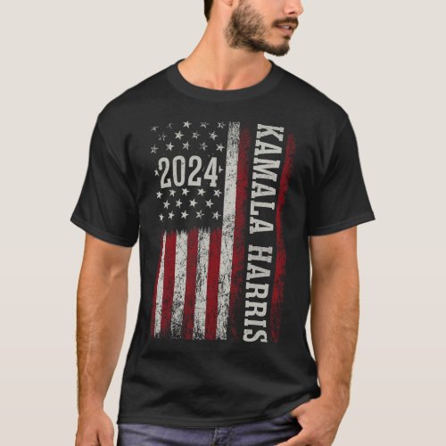 Harris 2024 American Flag Kamaka Supporter  T_Shirt