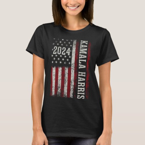 Harris 2024 American Flag Kamaka Supporter  T_Shirt