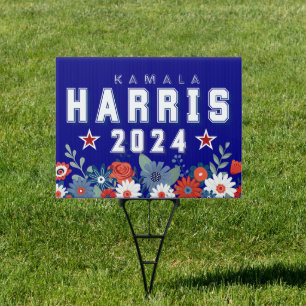 Harris 2024 Floral Election Sign