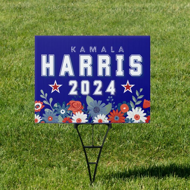 Harris 2024 Floral Election Sign (Insitu)