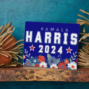 Harris 2024 Floral Election Tabletop Sign Plaque