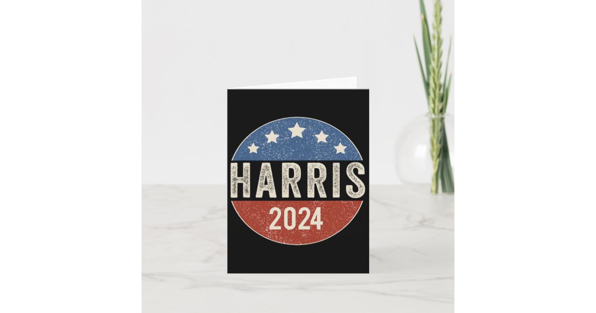 Harris 2024 For President Campaign Us Flag Card Zazzle