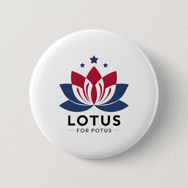 Harris 2024 Lotus For Potus President Trend Electi Button (Front)