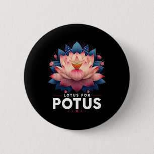 Harris 2024 Lotus For Potus Trending President  Button