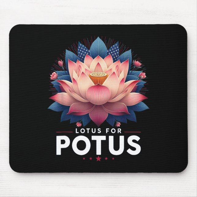 Harris 2024 Lotus For Potus Trending President  Mouse Pad (Front)