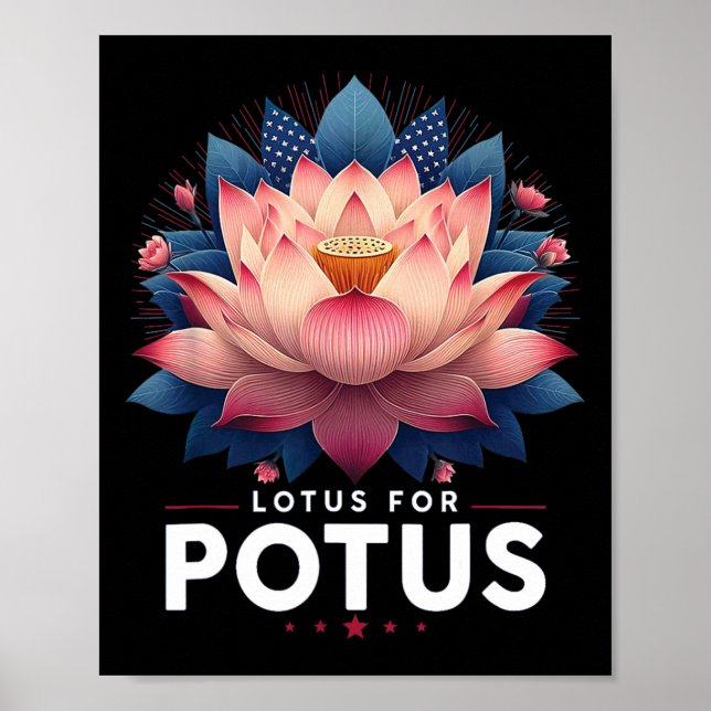 Harris 2024 Lotus For Potus Trending President  Poster (Front)