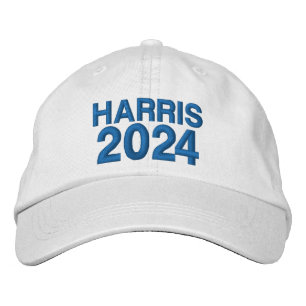Harris 2024 modern blue typography election embroidered baseball cap