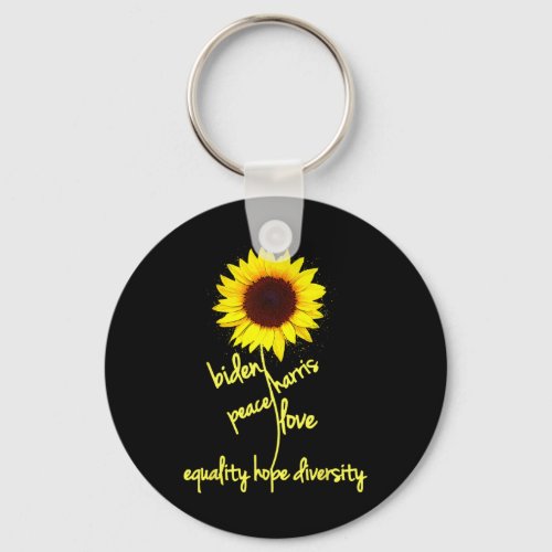 Harris 2024 Peace Love Equality Hope Diversity Flo Keychain